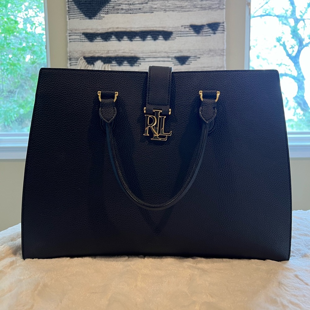 ‼️SOLD‼️ RALPH LAUREN Monogram Pebbled Leather Tote / Shoulder / Crossbody